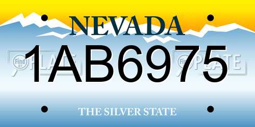 1AB6975 Nevada License Plate
