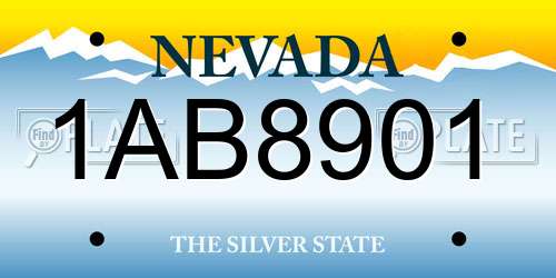 1AB8901 Nevada License Plate