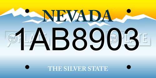 1AB8903 Nevada License Plate