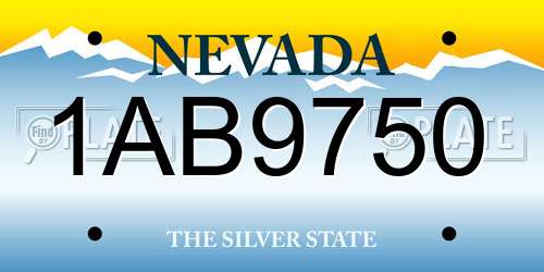 1AB9750 Nevada License Plate