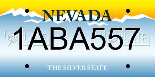 1ABA557 Nevada License Plate