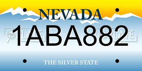 1ABA882 Nevada License Plate