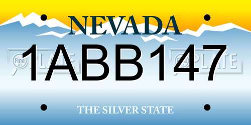 1ABB147 Nevada License Plate