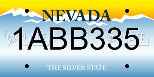 1ABB335 Nevada License Plate