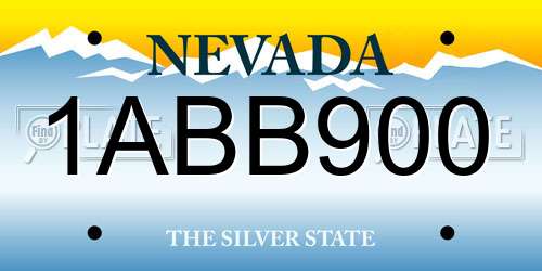 1ABB900 Nevada License Plate