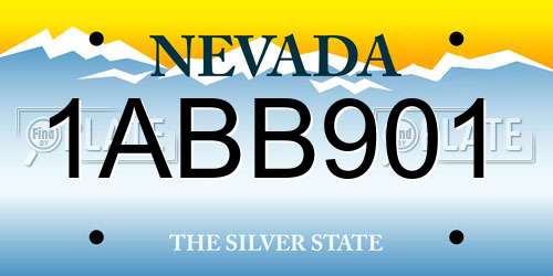 1ABB901 Nevada License Plate