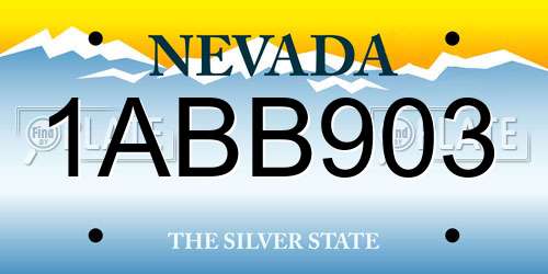1ABB903 Nevada License Plate