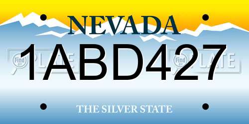 1ABD427 Nevada License Plate
