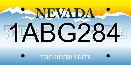 1ABG284 Nevada License Plate