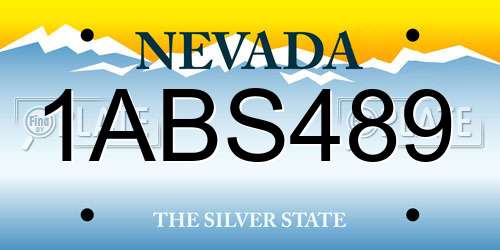 1ABS489 Nevada License Plate