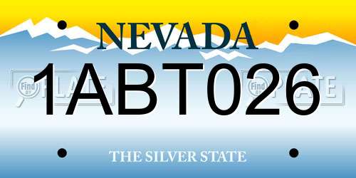 1ABT026 Nevada License Plate