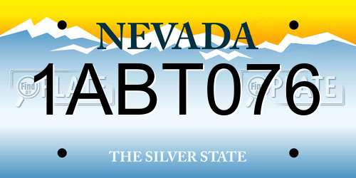 1ABT076 Nevada License Plate