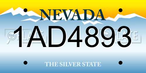 1AD4893 Nevada License Plate