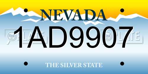 1AD9907 Nevada License Plate