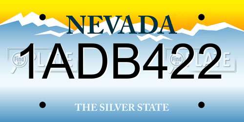 1ADB422 Nevada License Plate