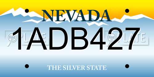 1ADB427 Nevada License Plate