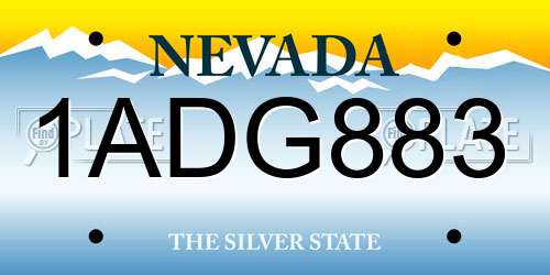 1ADG883 Nevada License Plate