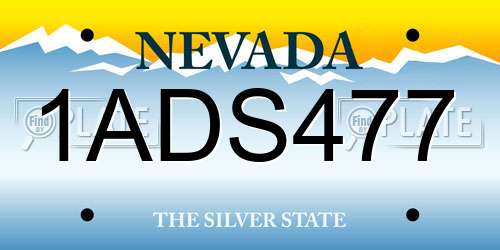 1ADS477 Nevada License Plate