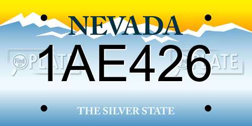 1AE426 Nevada License Plate