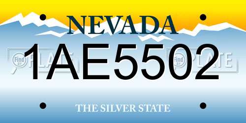 1AE5502 Nevada License Plate
