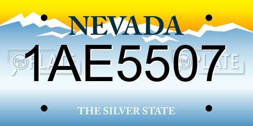 1AE5507 Nevada License Plate