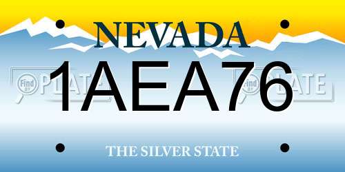 1AEA76 Nevada License Plate