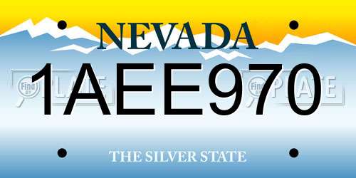1AEE970 Nevada License Plate