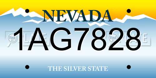 1AG7828 Nevada License Plate