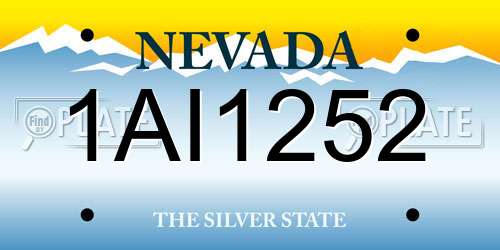 1AI1252 Nevada License Plate