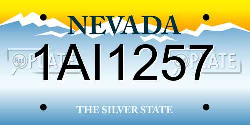 1AI1257 Nevada License Plate