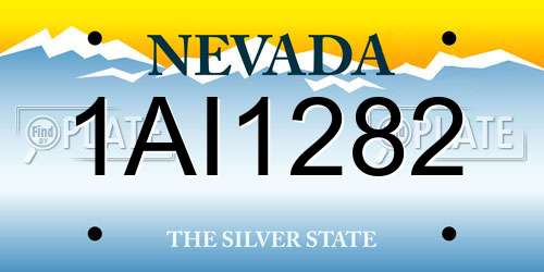 1AI1282 Nevada License Plate