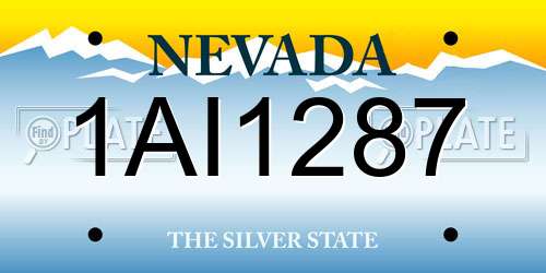 1AI1287 Nevada License Plate