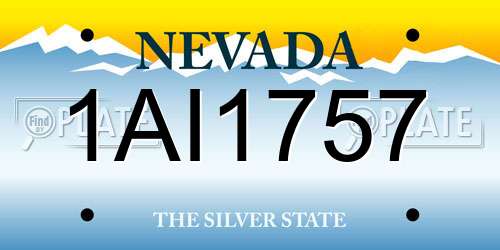 1AI1757 Nevada License Plate