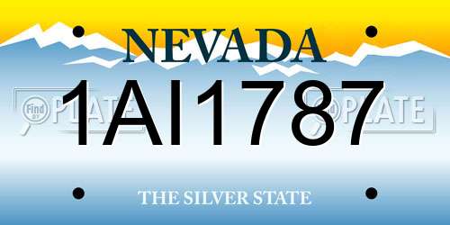 1AI1787 Nevada License Plate