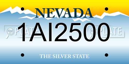 1AI2500 Nevada License Plate
