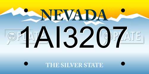 1AI3207 Nevada License Plate
