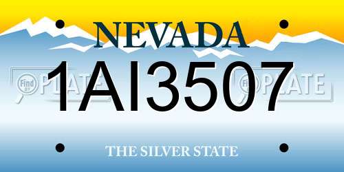 1AI3507 Nevada License Plate