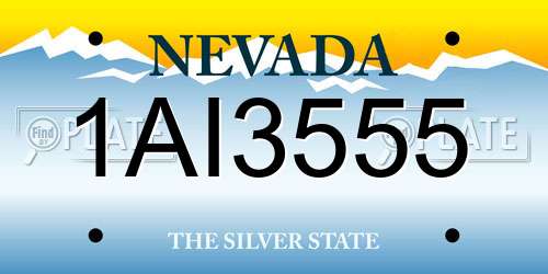1AI3555 Nevada License Plate