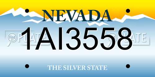 1AI3558 Nevada License Plate
