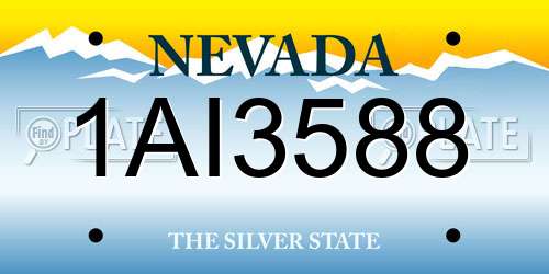 1AI3588 Nevada License Plate