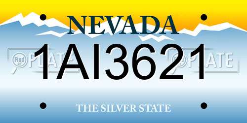 1AI3621 Nevada License Plate