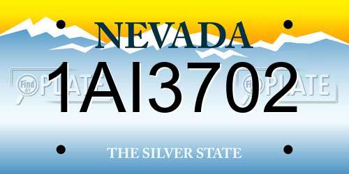 1AI3702 Nevada License Plate