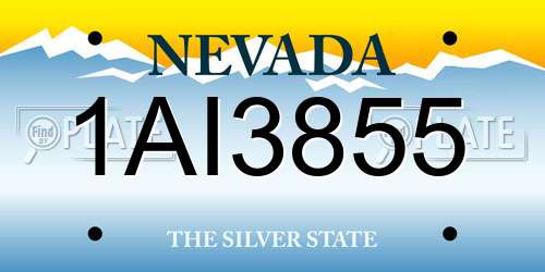 1AI3855 Nevada License Plate