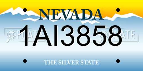 1AI3858 Nevada License Plate