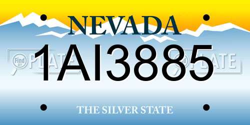 1AI3885 Nevada License Plate