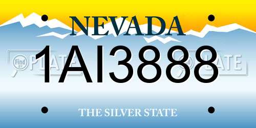 1AI3888 Nevada License Plate