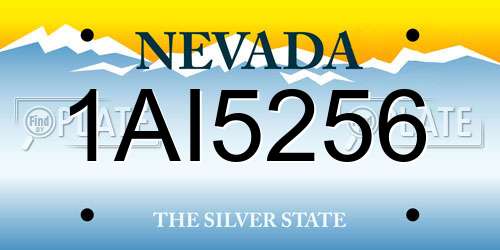 1AI5256 Nevada License Plate