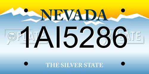 1AI5286 Nevada License Plate