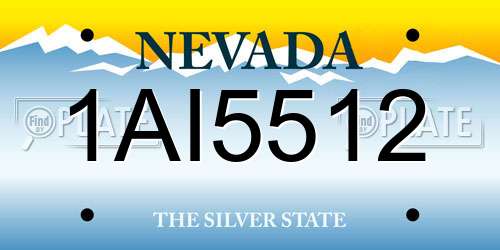 1AI5512 Nevada License Plate