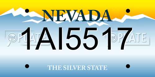 1AI5517 Nevada License Plate